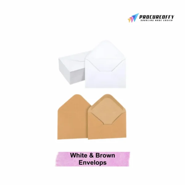 Stationery Suppliers White & Brown Envelops